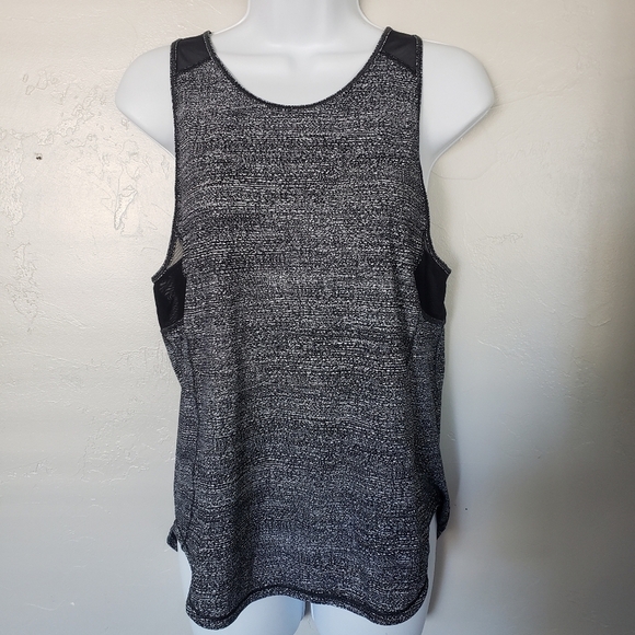 Lululemon Women's Sculpt Tank II Twillines Workout Top Black White Mesh Gym M/L - Picture 1 of 5